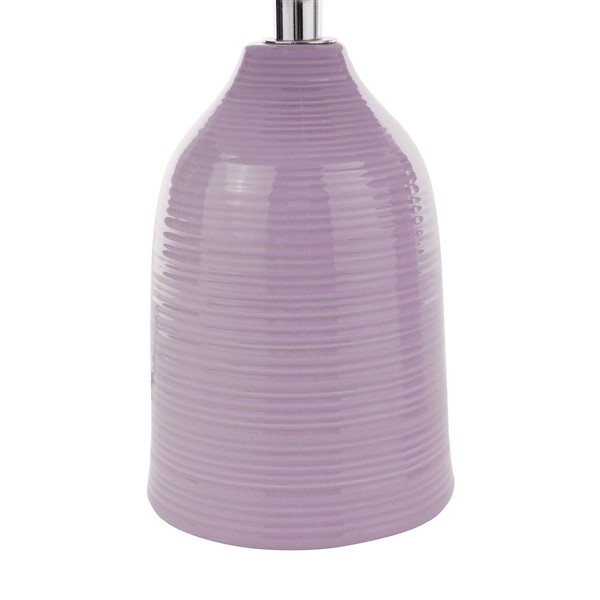(image for) Laura Ashley Penny Table Lamp Purple Ceramic and Polished Chrome With Shade